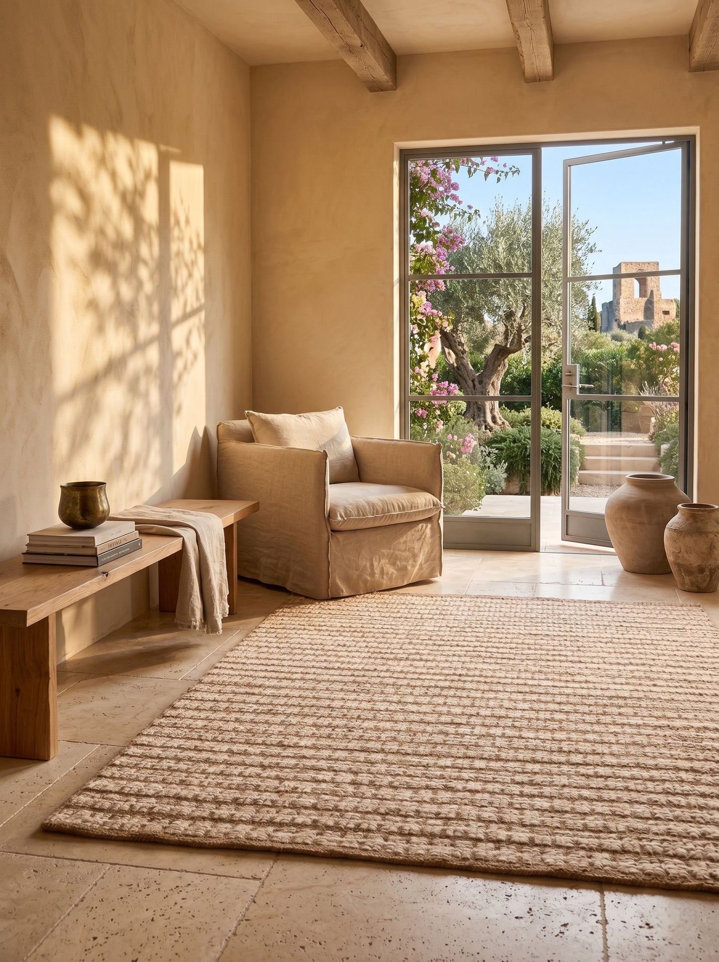 Sedona Striped Flatweave Rug | Eco-Friendly Jute & Soft Wool