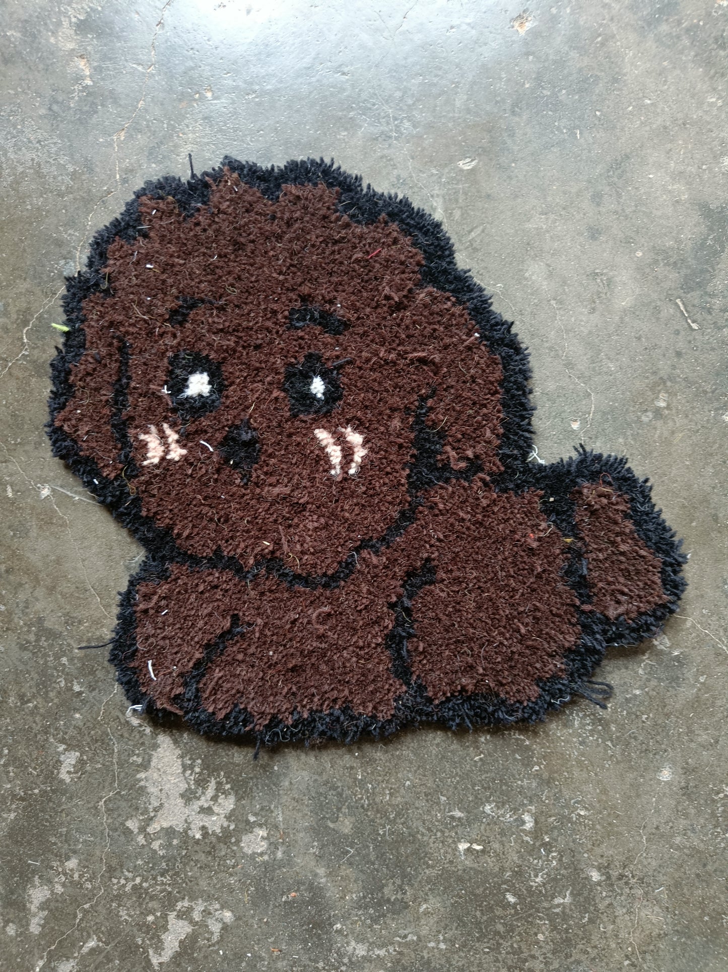 Cuddly Canine Comfort Rug - Adorable Brown Puppy Design