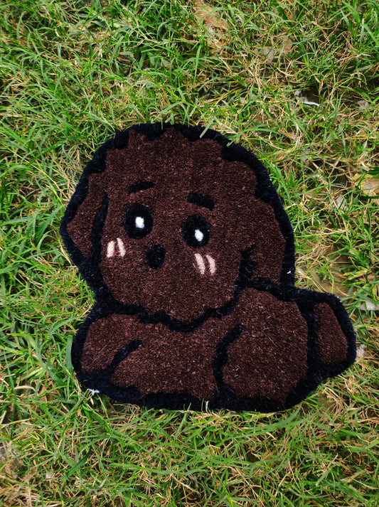 Cuddly Canine Comfort Rug - Adorable Brown Puppy Design