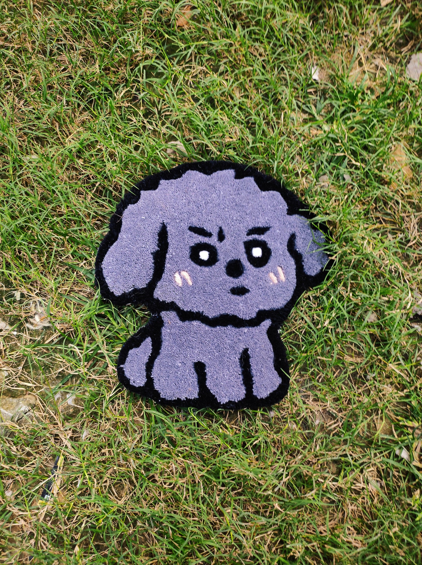 Soft Grey Pup Rug - Cozy Canine Charm for Your Home