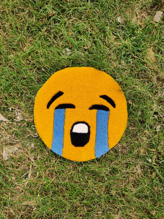 Tearful Joy Emoji Rug - Expressive Decor for Modern Spaces