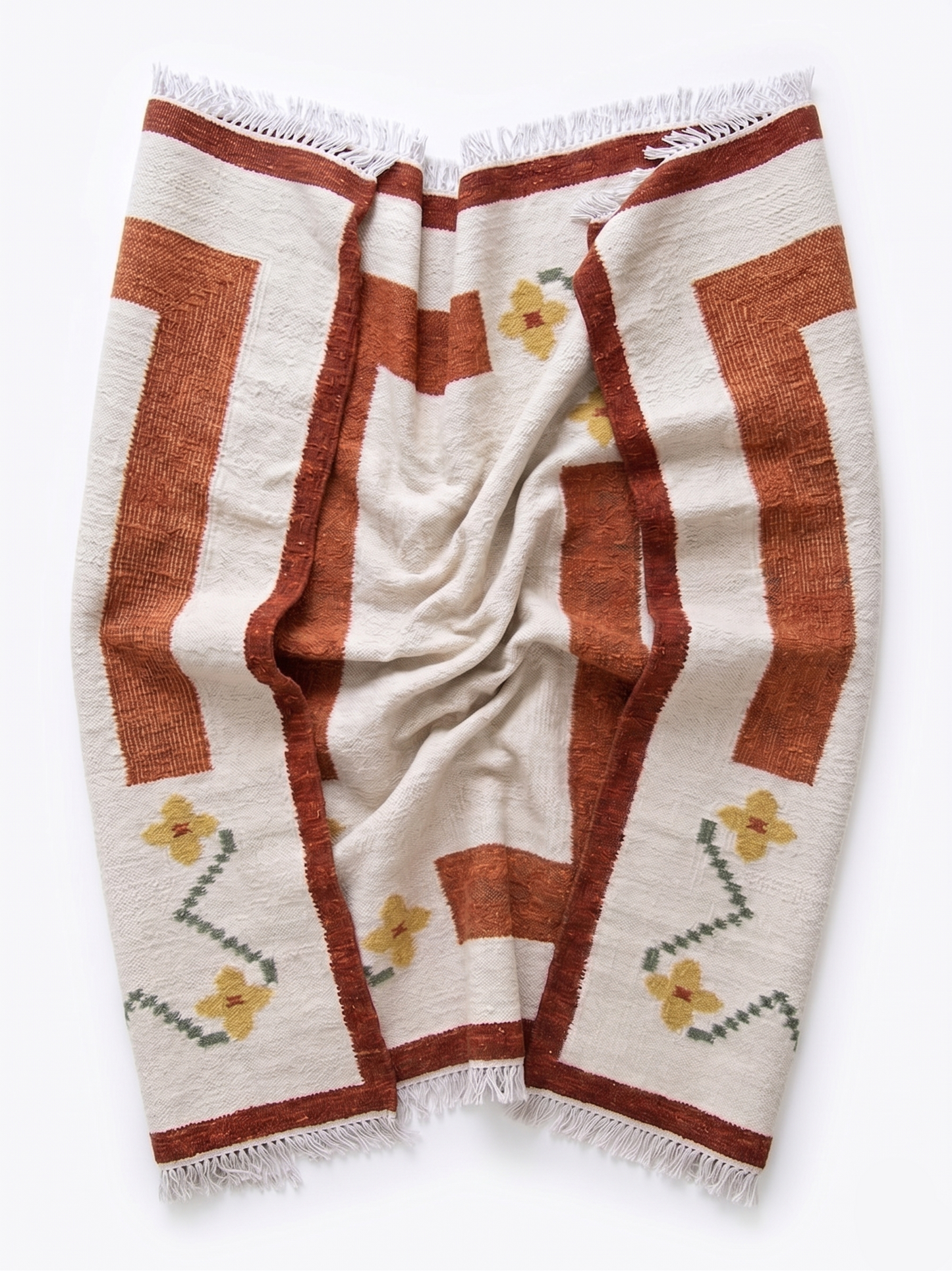 Terracotta Abstract Block Accent Rug