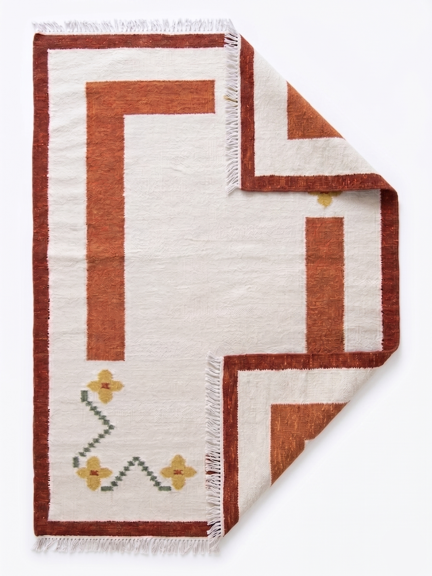 Terracotta Abstract Block Accent Rug