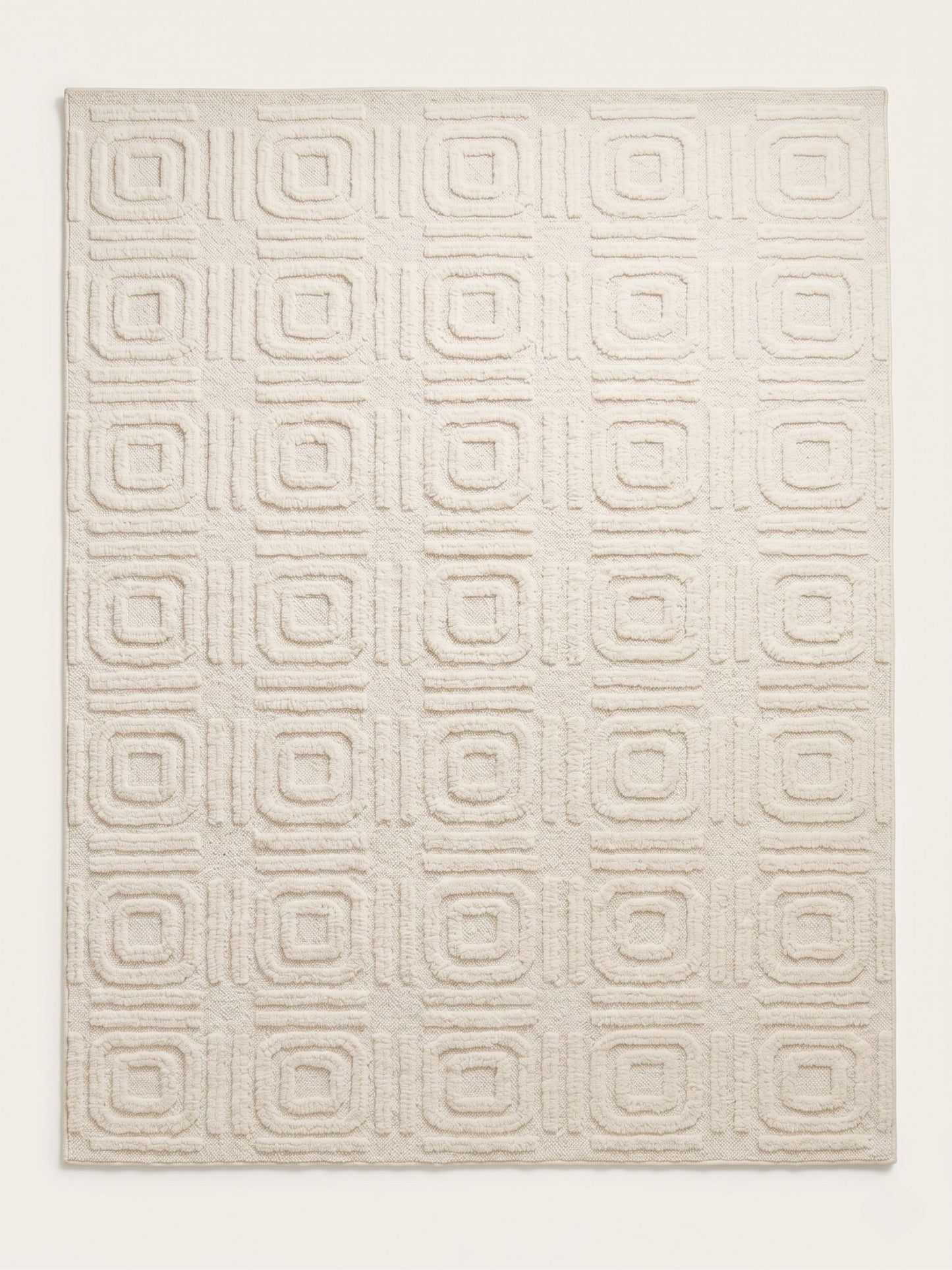Luxury Hand-Knotted Textured Cream Area Rug