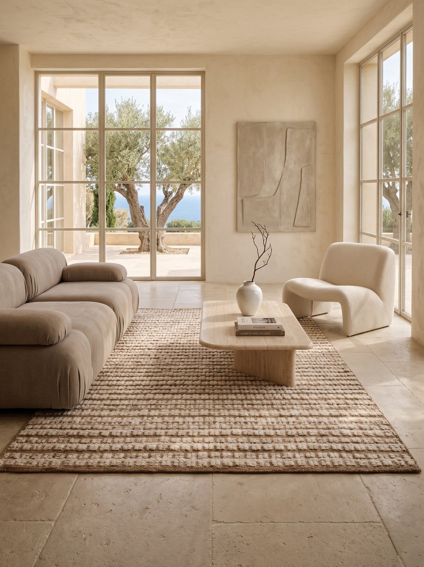 Sedona Striped Flatweave Rug | Eco-Friendly Jute & Soft Wool